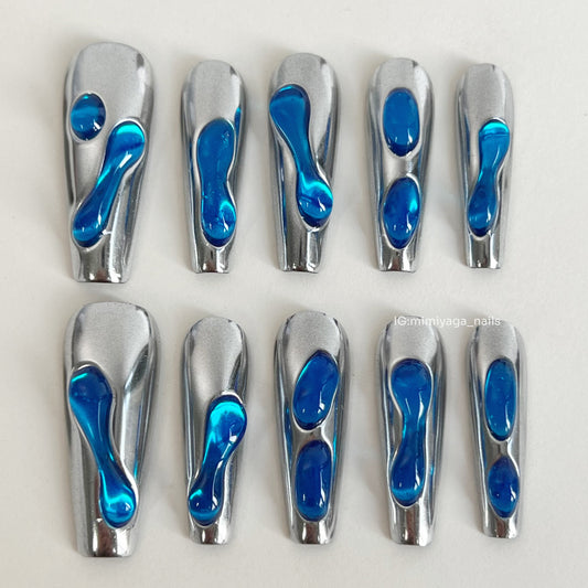 Blue 3D metal